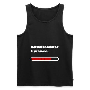 Notfallsanitäter Rettungsdienst Ausbildung Examen - Männer Premium Bio Tank Top - Schwarz - Vorne - AI Model Male 178 light (178cm)