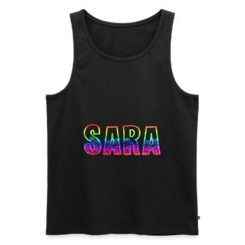 sara rs regenbogen - Männer Premium Bio Tank Top - Schwarz - Vorne - Michal (187cm)