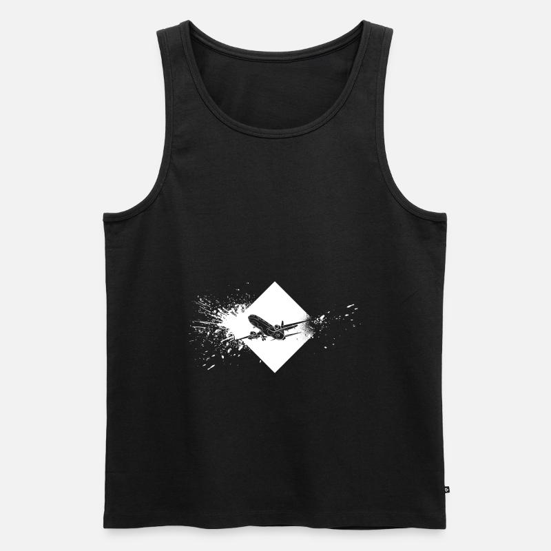 Flugzeug Flieger - Männer Premium Bio Tank Top - Schwarz