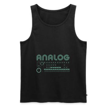 Retro Synthesizer Modular Analog Music Producer - Men's Premium Organic Tank Top - black - Front - AI Model Male 178 light (178cm)