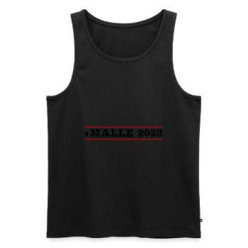 Malle 2023 - Débardeur bio Premium Homme - noir - Devant - AI Model Male 178 light (178cm)