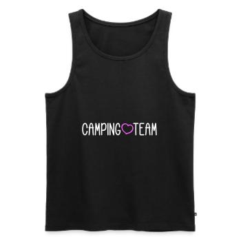 Camping Team - Männer Premium Bio Tank Top - Schwarz - Vorne - AI Model Male 178 light (178cm)