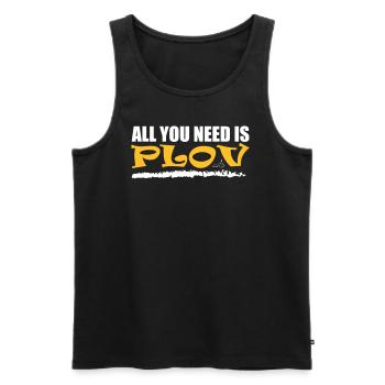 All you need is Plov - Men's Premium Organic Tank Top - black - Front - AI Model Male 178 light (178cm)