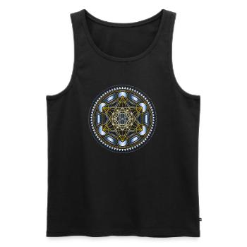 Metatrons Würfel - Männer Premium Bio Tank Top - Schwarz - Vorne - AI Model Male 178 light (178cm)