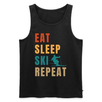 Manger dormir ski répéter - Débardeur bio Premium Homme - noir - Devant - Michal (187cm)