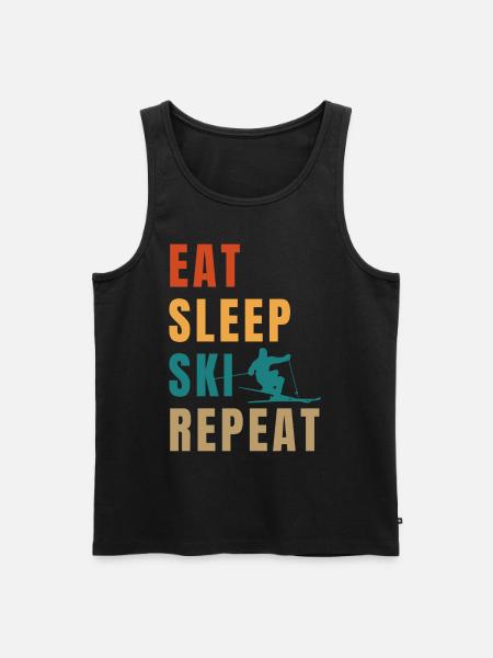 Manger dormir ski répéter - Débardeur bio Premium Homme - noir