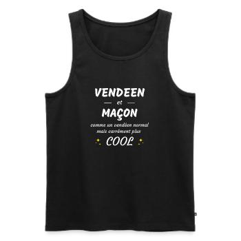 vendéen et maçon vendéen plus cool - Débardeur bio Premium Homme - noir - Devant - Michal (187cm)