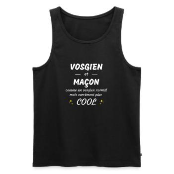 vosgien et maçon vosgien plus cool - Débardeur bio Premium Homme - noir - Devant - AI Model Male 178 light (178cm)