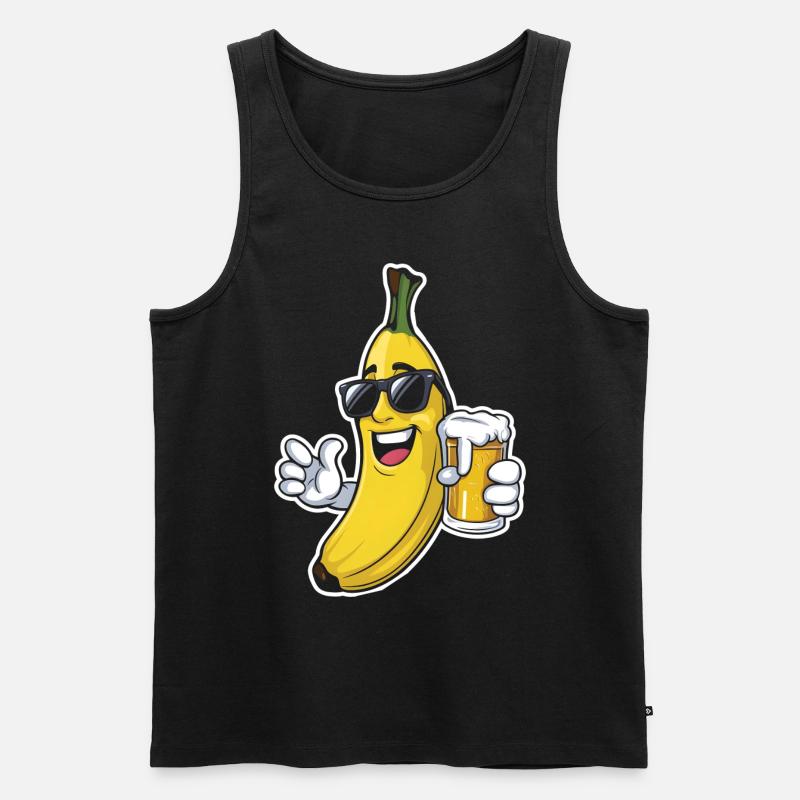 Banane Bier - Männer Premium Bio Tank Top - Schwarz