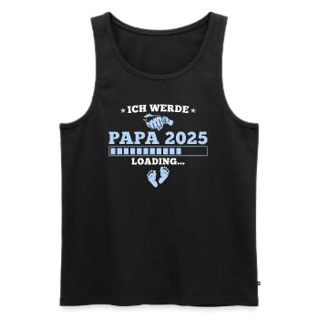 Ich werde Papa 2025 Schwangerschaft verkünden - Männer Premium Bio Tank Top - Schwarz - Vorne - Michal (187cm)