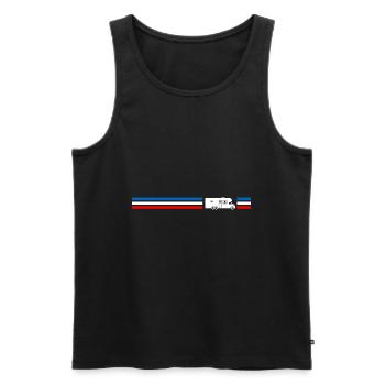camping car camping car france french Humour - Men's Premium Organic Tank Top - black - Front - AI Model Male 178 light (178cm)
