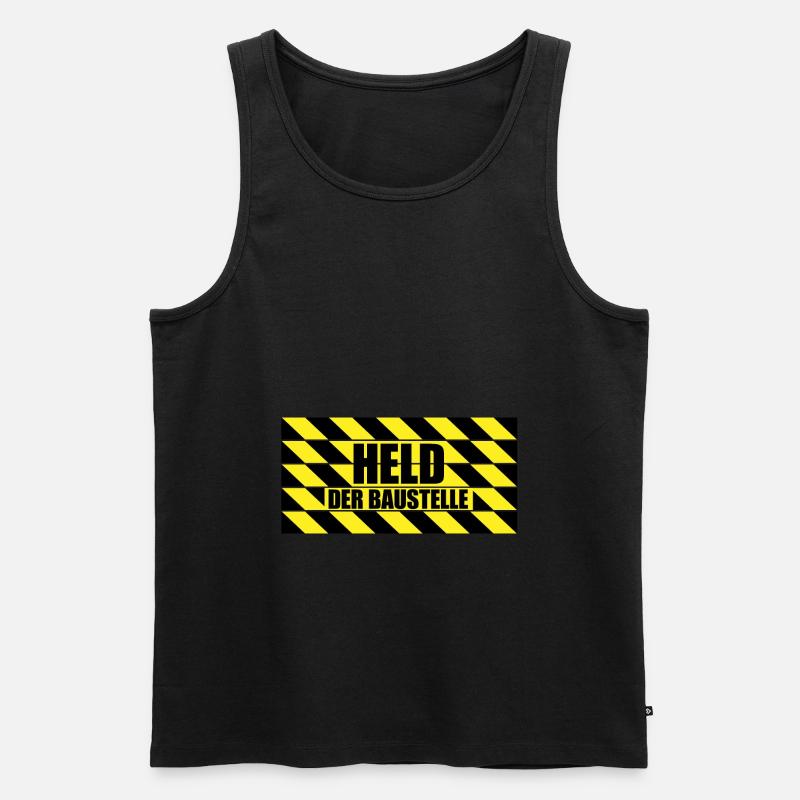 Held der Baustelle! | Bauarbeiter Geschenkidee - Männer Premium Bio Tank Top - Schwarz