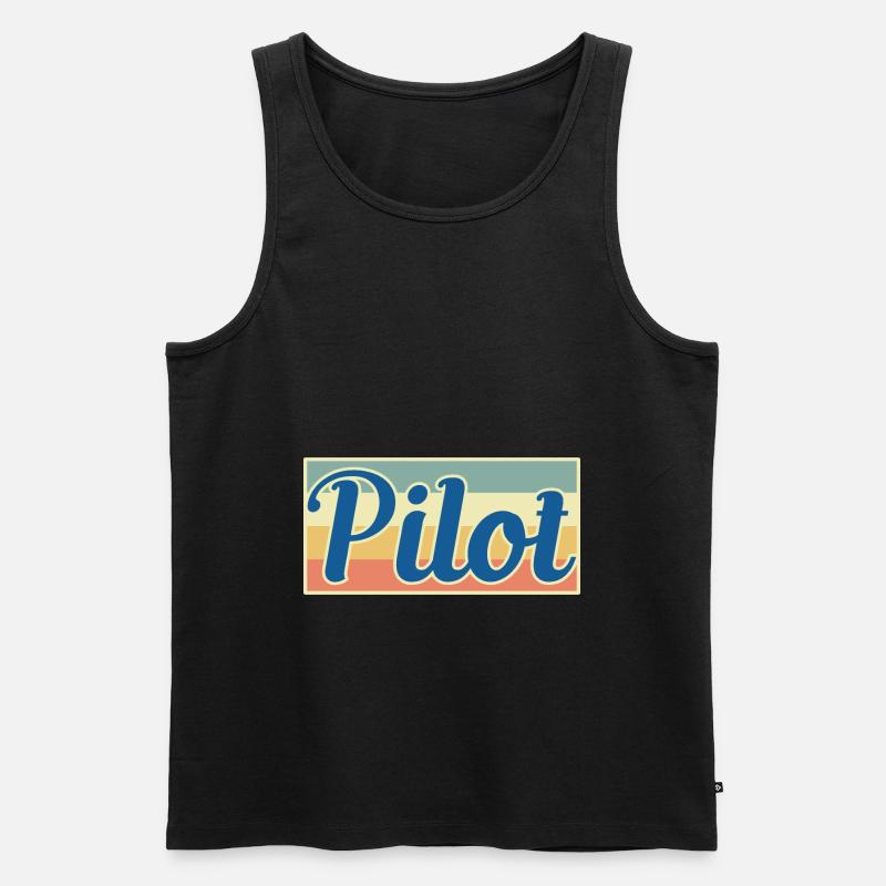 Pilot - Männer Premium Bio Tank Top - Schwarz