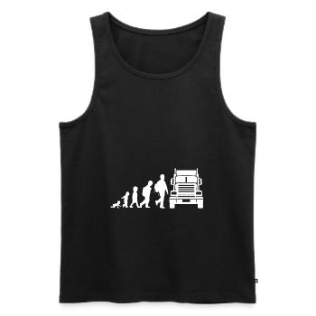 Trucker Evolution - Men's Premium Organic Tank Top - black - Front - Michal (187cm)