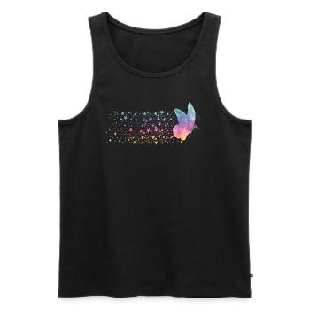 Butterfly - Rainbow Stardust - Men's Premium Organic Tank Top - black - Front - AI Model Male 178 light (178cm)