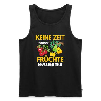 Keine Zeit meine Früchte brauchen mich - Männer Premium Bio Tank Top - Schwarz - Vorne - Michal (187cm)