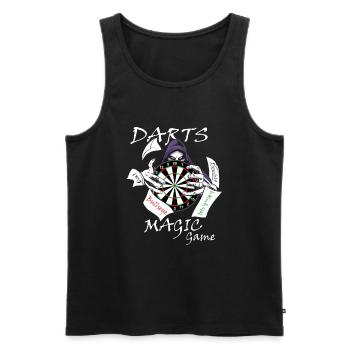 Dart Design in mystical style, Dart Magic Game, - Men's Premium Organic Tank Top - black - Front - Michal (187cm)