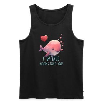 I Whale Always Love You - Men's Premium Organic Tank Top - black - Front - AI Model Male 178 light (178cm)