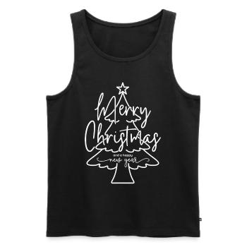 Merry Christmas and a Happy New Year - Männer Premium Bio Tank Top - Schwarz - Vorne - Michal (187cm)