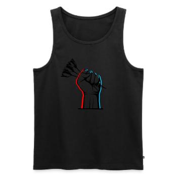 DartArt - Männer Premium Bio Tank Top - Schwarz - Vorne - AI Model Male 178 light (178cm)