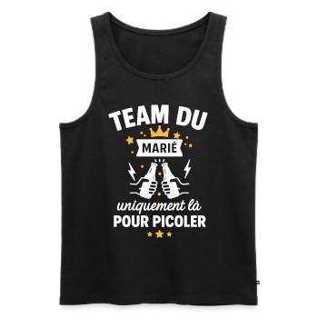 Team du marié EVG enterrement vie de garçon - Débardeur bio Premium Homme - noir - Devant - Michal (187cm)