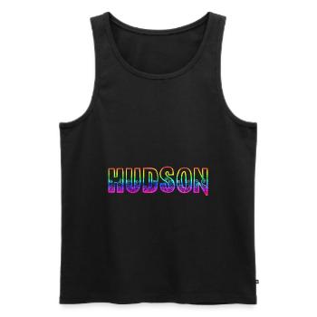 hudson rs regenbogen - Männer Premium Bio Tank Top - Schwarz - Vorne - AI Model Male 178 light (178cm)