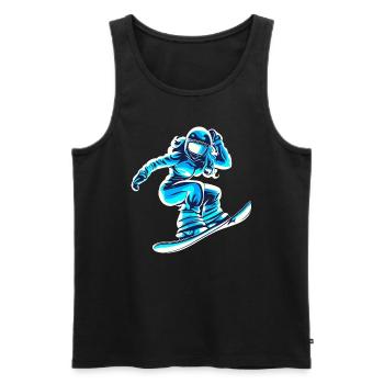 snowboarderin blau weiss frauen - Männer Premium Bio Tank Top - Schwarz - Vorne - AI Model Male 178 light (178cm)
