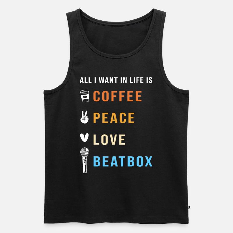 Beatbox - Männer Premium Bio Tank Top - Schwarz