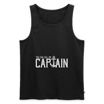You can Call me Captain Bootsmann Matrose Vintage - Männer Premium Bio Tank Top - Schwarz - Vorne - Michal (187cm)