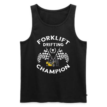 Forklift operator and forklift driver - Men's Premium Organic Tank Top - black - Front - Michal (187cm)