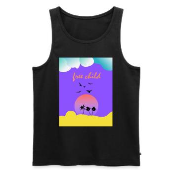 Free child - Männer Premium Bio Tank Top - Schwarz - Vorne - Michal (187cm)