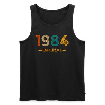 Original von 1984 - Männer Premium Bio Tank Top - Schwarz - Vorne - Michal (187cm)