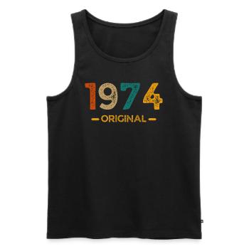 1974 Original - Männer Premium Bio Tank Top - Schwarz - Vorne - AI Model Male 178 light (178cm)