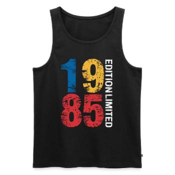 Legend 1985 40th Birthday Gifts for Men Women 40 Y - Débardeur bio Premium Homme - noir - Devant - AI Model Male 178 light (178cm)