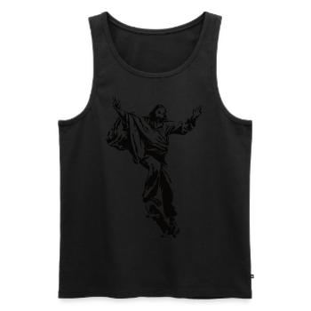 Jésus - Débardeur bio Premium Homme - noir - Devant - Michal (187cm)