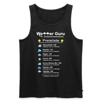 Wetter Guru Preisliste Schoenes wetter bestellen - Männer Premium Bio Tank Top - Schwarz - Vorne - AI Model Male 178 light (178cm)