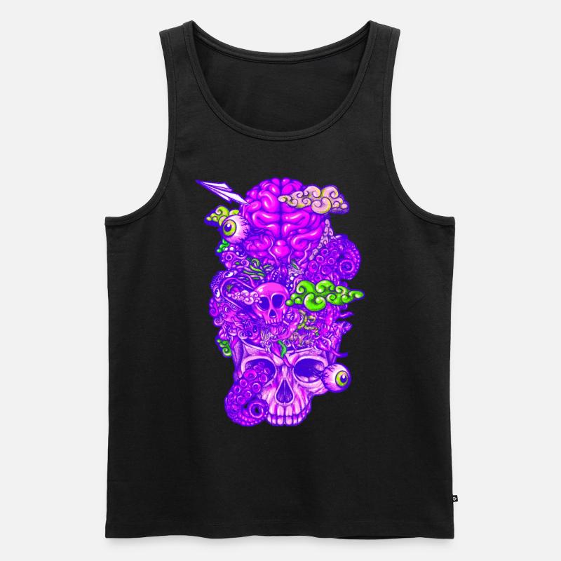 Brain Doodle Strong - Männer Premium Bio Tank Top - Schwarz