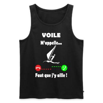 Voile - voile m'appelle - Débardeur bio Premium Homme - noir - Devant - AI Model Male 178 light (178cm)
