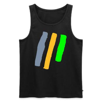 Stripe Decoration VECTOR - Men's Premium Organic Tank Top - black - Front - AI Model Male 178 light (178cm)