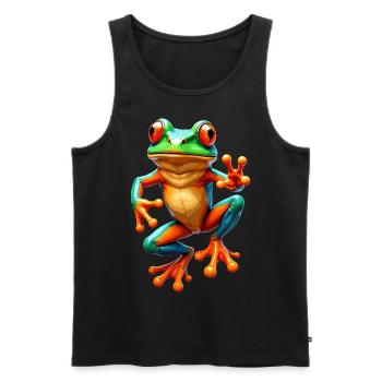 Ästhetischer Frosch Frösche für einen Frosch - Männer Premium Bio Tank Top - Schwarz - Vorne - Michal (187cm)