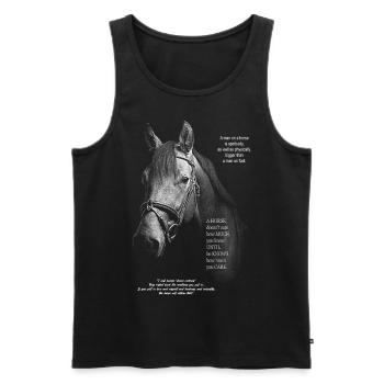 HORSE, HORSES RIDING QUOTES PHILOSOPHICAL - Men's Premium Organic Tank Top - black - Front - AI Model Male 178 light (178cm)