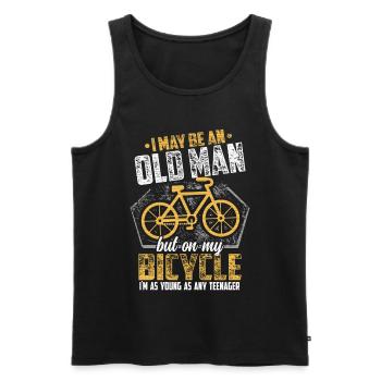 Retraité vélo âge drôle - Débardeur bio Premium Homme - noir - Devant - Michal (187cm)