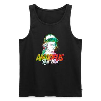 Amadeus Rock Me | Wolfgang Amadeus Mozart Classical - Men's Premium Organic Tank Top - black - Front - AI Model Male 178 light (178cm)