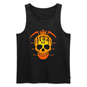 Jena Skull Grim Reaper in Gold Optics - Men's Premium Organic Tank Top - black - Front - Michal (187cm)