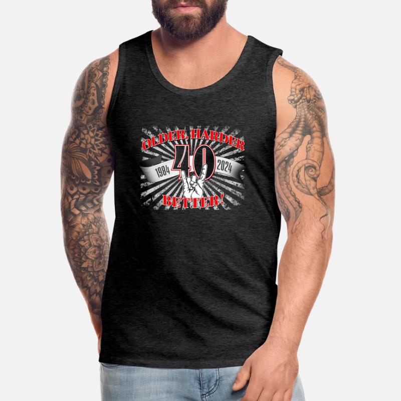 40.Geburtstag eines Metalfan oder Motorradfahrer Männer Premium Bio Tank Top