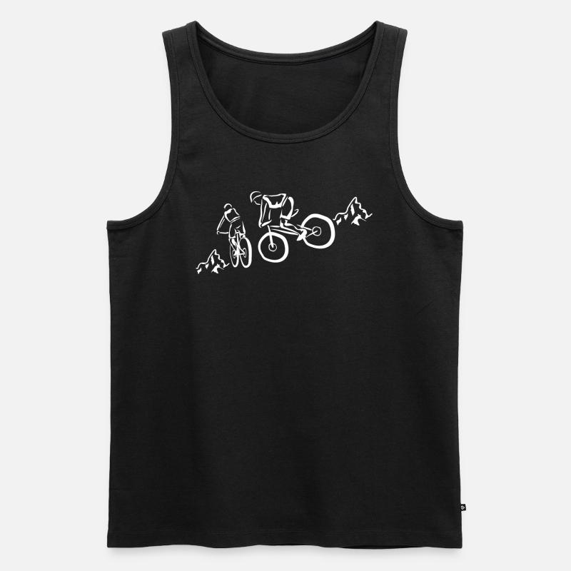 Mountainbiker on Tour - Männer Premium Bio Tank Top - Schwarz