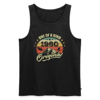 1960 Vintage 1960 Retro Born in 1960 Anniversary - Men's Premium Organic Tank Top - black - Front - Michal (187cm)