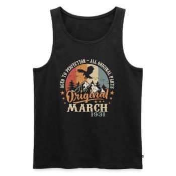 März 1931 Jubiläum 1931 Legenden März 1931 - Männer Premium Bio Tank Top - Schwarz - Vorne - AI Model Male 178 light (178cm)