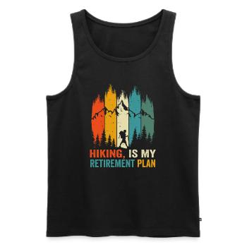 Wandern ist meine Altersvorsorge lustiges Wandern - Männer Premium Bio Tank Top - Schwarz - Vorne - AI Model Male 178 light (178cm)
