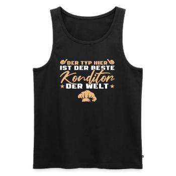 Zuckerbäcker Bester Konditor Geschenkidee - Männer Premium Bio Tank Top - Schwarz - Vorne - Michal (187cm)